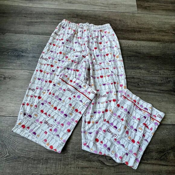 Bed Head Pajama Set Cheers Wine Girls Slumber Party Cotton Pockets Colorful - Picture 3 of 7